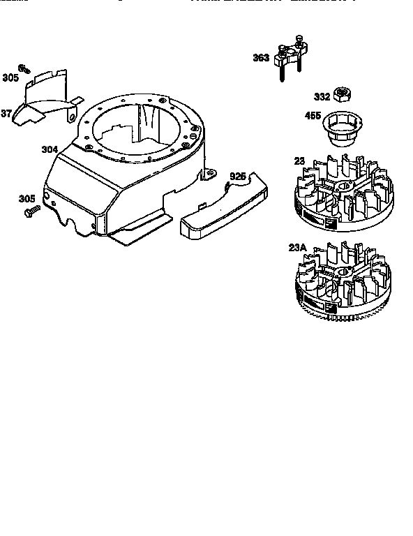 Flywheel Assembly And Blower Housing Diagram and Parts List for 12H800  Briggs and Stratton Engine